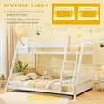 thumbnail image 5 of Yardi Yarda Twin Over Full Low Bunk Bed with Reversible Ladder, Bunk Bed Frame for Indoor, White, 5 of 10