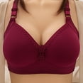 thumbnail image 3 of Ohufall Seamless Daily Bras for Women Sexy Solid Color Smoothing Wire-Free Gathering Push Up Underwear Bra Womens Soft Support Full Coverage Bras, 3 of 6