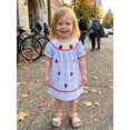 thumbnail image 6 of Yuemengxuan Toddler Girl Back to School Dress Letter Apple Short Sleeve Round Neck Striped Dress, 6 of 9