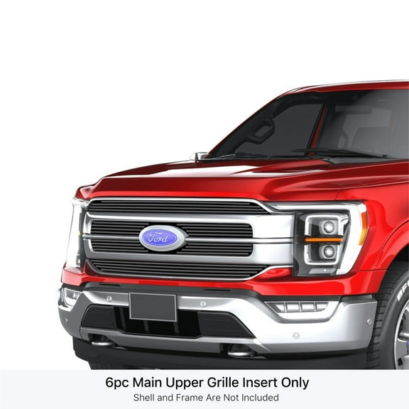 2021-2022 Ford F-150 Lariat Stainless Steel Black Powder Coated Finish 8X6 Horizontal Billet Black Stainless Steel Billet Grille