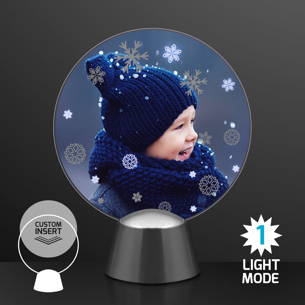FlashingBlinkyLights LED Snow Globe Picture Frame, Animated Snowflakes