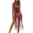 thumbnail image 2 of Luxalzxs Bikini Cover Ups for Women Swimsuit Cover Up Crochet Swim Coverups Sexy Hollow Out Swimwear Tassel Dress, 2 of 5