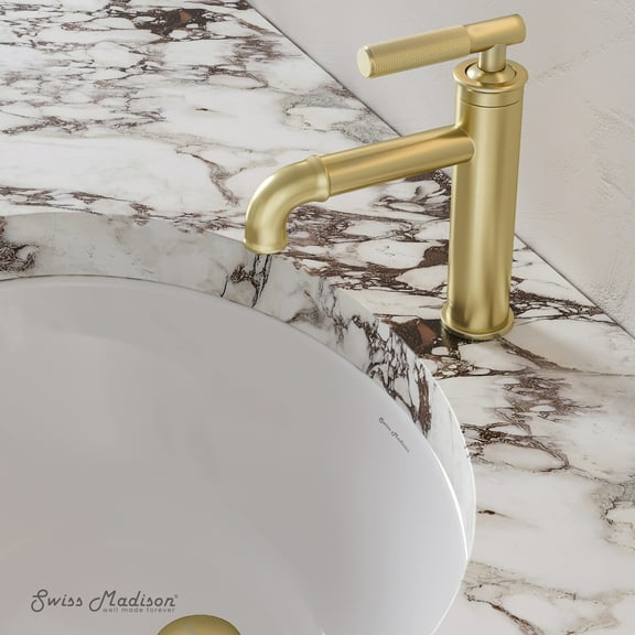 Avallon Single Hole, Single-Handle Sleek, Bathroom Faucet in Brushed Gold