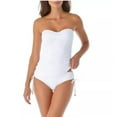 thumbnail image 2 of Anne Cole Women's Twist-Front Ruched Tankini Top White Size S, 2 of 4