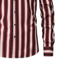 thumbnail image 4 of BRGZLK Dress Shirts for Men Elastic Slim Fit Plaid Stripe Button Turn Down Collar Long Sleeve Shirt Digital Print Shirt for Daily Wear Red XL, 4 of 4