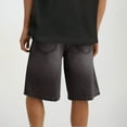 thumbnail image 4 of RYDCOT Men Washed Baggy Jorts Y2k Streetwear Loose Fit Hip Hop Skateboard Straight Leg Denim Shorts Gray, 4 of 7
