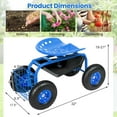 thumbnail image 3 of Costway Heavy Duty Garden Cart Rolling Work Seat Garden Planting with Tool Tray Blue, 3 of 10