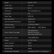 Titan army P2510S PLUS 24.5 Inch Gaming Monitor, 240Hz 1440P QHD(2560×1440), Fast IPS, 240Hz, 1ms, Adaptive Sync, 123% sRGB HDR - Black