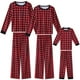thumbnail image 1 of Conjuntos de pijamas a juego para la familia INSPIRE CHIC, de manga larga y pantalones de búfalo, ropa de dormir navideña de 2 piezas, M rojo, 1 of 6