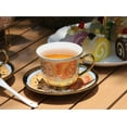 thumbnail image 5 of 20 Pieces Porcelain Tea Set With Metal Holder, European Ceramic tea set for adults,Flower Tea Set,Tea Set For Women With Flower Painting (Large version, Green), 5 of 7