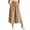 Khaki, variant on Women's Flowy Wide Leg Capris Casual Loose High Elastic Waist Boho Cropped Trousers Summer Palazzo Capri Pants with Pockets
