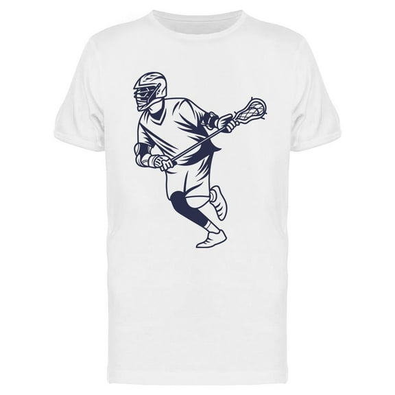 Lacrosse Player Hand Sketch T-Shirt Men -Image by Shutterstock, Male 3X-Large