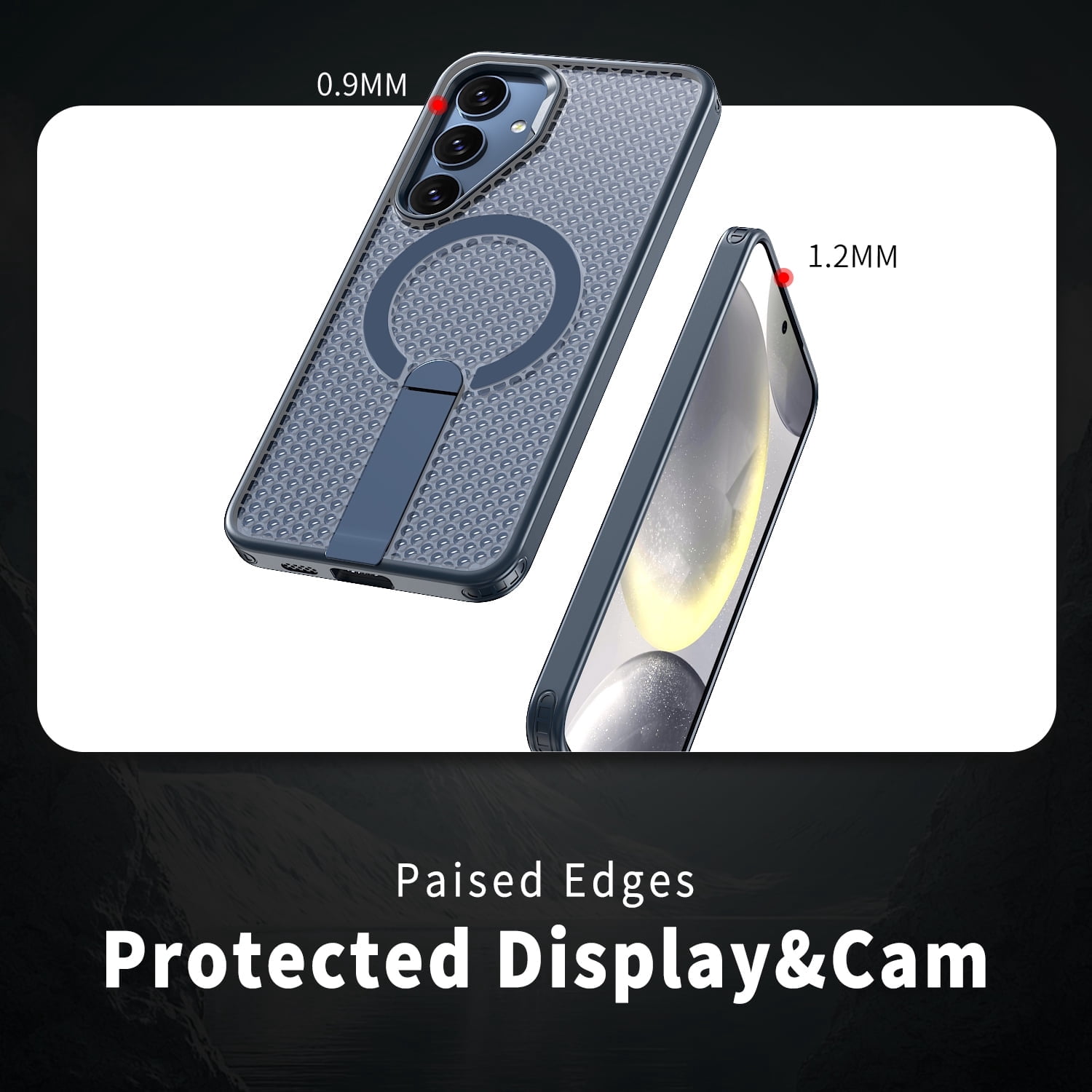 for Samsung Galaxy A16 5G Magnetic Case, Wireless Charging Support, with Stand, Mil-Grade Drop Protection, Adjustable Bracket for Samsung Galaxy A16 5G Case, Heat Dissipation Cover, Blue