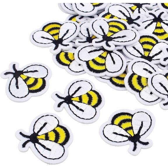 40 Pieces Bee Embroidered Patches Honey Bee Iron On Embroidery Cute Applique Sewing Patches for Bags Jackets Jeans Hats Clothes DIY Decoration Patches