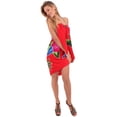 thumbnail image 4 of HAPPY BAY Women's Summer Beachwear Sarong Bikini Wraps Swim Cover up Skirt Wrap Bathing suit Swimwear Swimsuit Beach Coverups for Women One Size Floral, Red, 4 of 4