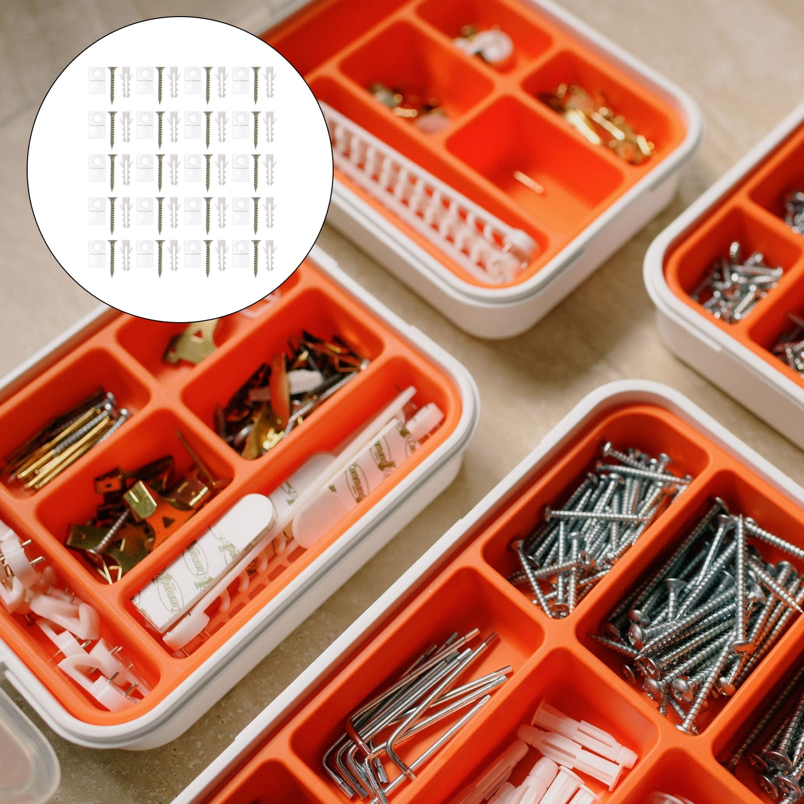 Monyance Mirror Hanging Kit 50 Sets of Plastic Mirror Holder Household Mirror Mounting Anchor Hanging Kit(0.83X0.51X0.2Inches)
