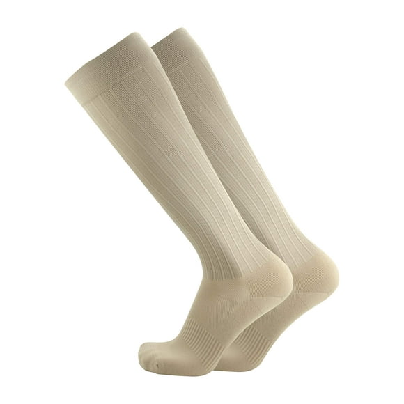 OrthoSleeve Chaussettes de Compression de Qualité Médicale pour Hommes et Femmes 15-20 mmHg (Tan, Moyen)