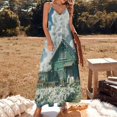 thumbnail image 3 of Fairy Tale Cabin Balloon Women's Summer Dresses 2025 Beach Casual Sleeveless Floral Print Tank Loose Sundress, 3 of 8
