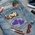 thumbnail image 6 of Uxcell Heart Shaped Iron on Patches Light Blue Embroidered Patches 15Pcs 2.8"x2.7", 6 of 6
