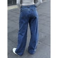 thumbnail image 2 of Aprpith Women's Baggy Jeans Mid Rise Straight Leg Floor Length Denim Pants Loose Fit Boyfriend Jeans For Street Style Regular Sizes, 2 of 9