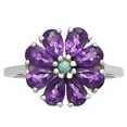 thumbnail image 3 of Natural African Amethyst & Turquoise 925 Sterling Silver Ring s.5 Jewelry DGR1127_E_5 R-1031, 3 of 7