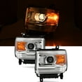thumbnail image 3 of For 2014-2015 GMC Sierra 1500 and 2015-2019 GMC Sierra 2500 HD/3500 HD Chrome Clear Projector Headlights Pair, 3 of 6