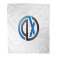 thumbnail image 1 of ASHLEIGH Flannel Throw Blanket Alphabet Abstract Dx Initial Letters Linked Circle Blue Black Soft for Bed Sofa and Couch 58x80 Inches, 1 of 1