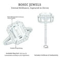 thumbnail image 5 of Rosec Jewels Cubic Zirconia Emerald Cut Engagement Ring with Halo - AAAA Quality Certified - Statement Ring - with Jewelry Box, 18K White Gold, US 5.50, 5 of 8