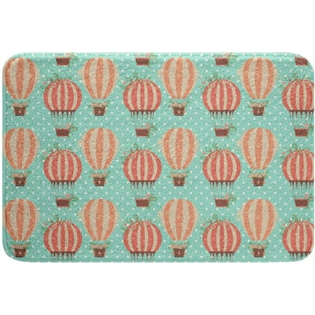

Hot Air Balloon Pattern Bath Mats Pink Flowers Bathroom Mats Rugs Romantic Theme Rug Carpets Floor Mat Bathroom Decorationsches for Kitchen Bedroom Door Mat 20x32 Inch