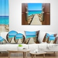 thumbnail image 4 of Designart Door Open to Wooden Ocean Pier - Wooden Sea Bridge Throw Pillow - 12x20, 4 of 5