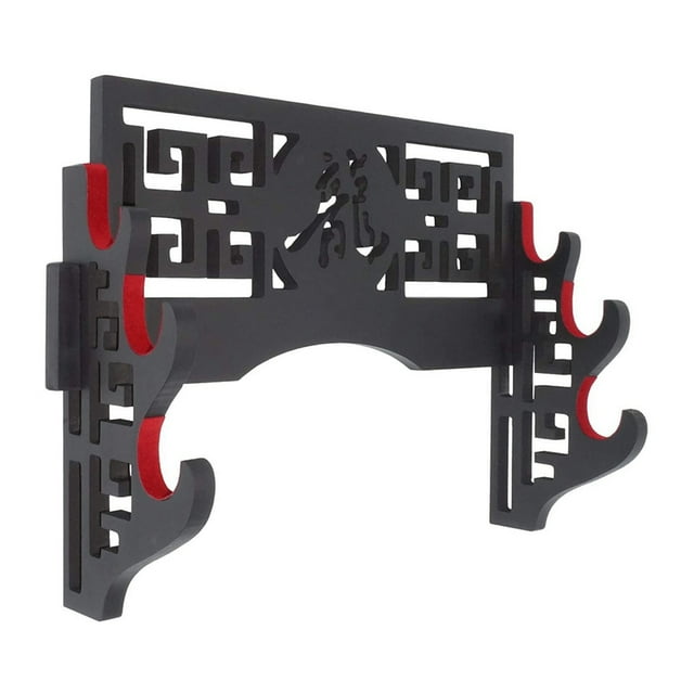 Soporte de Pared de Espada de ProteccióN de Terciopelo Soporte de ExhibicióN con Tiras de Fieltro para Katana Wakizashi (DragóN de 3 Niveles)