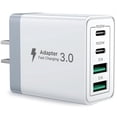 thumbnail image 1 of Cargador USB C Aioneus Cargador rápido de 4 puertos y 40 W, color blanco, 1 of 7
