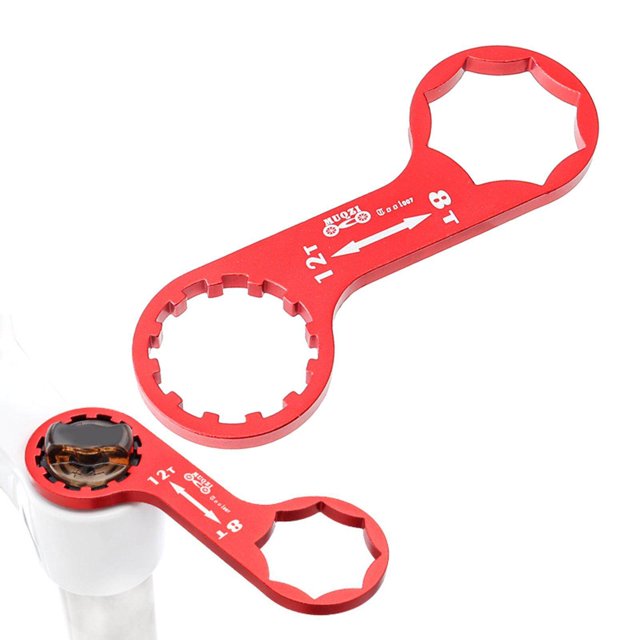 Langgg Bike Bicycle Front Fork Caps Wrench Aluminum Alloy for XCT RST XCR Red