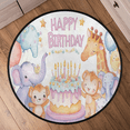 thumbnail image 6 of CURLYOOT Birthdays Cake and Animal Celebration Theme 5.2ft Round Rug for Living Room, Large Washable Area Rug, Non Slip Floor Mat Indoor Rugs for Bedroom, Dining Room, Offices, Entryway, 6 of 7
