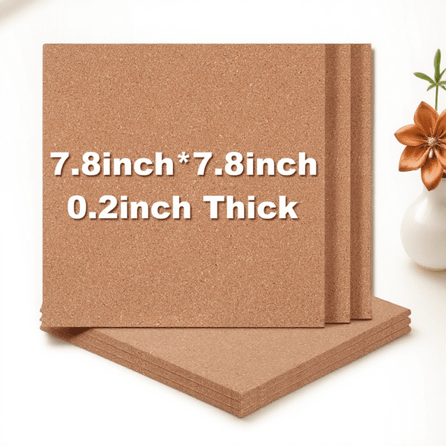 OULII 6 Pcs Office Pin Board Square Cork Bulletin Board Wall Mountable Memo Pad for Home