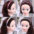 thumbnail image 4 of Diademas de arcoíris, 8 unidades, diademas para niños, diademas para niñas con lentejuelas, diadema de sirena con corazón estampado, pieza de pelo para niños, 4 of 5