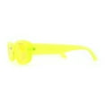 thumbnail image 4 of Lunettes de Soleil en Plastique pour Femmes, Couleur Pop, Rondes, Mod, Rectangle Étroit, Jaune, 4 of 4