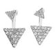 thumbnail image 2 of Forma geométrica de doble triángulo de cristal cuelga los pendientes pernos prisioneros de la joyería Adornos de de graduación Plata, 2 of 6