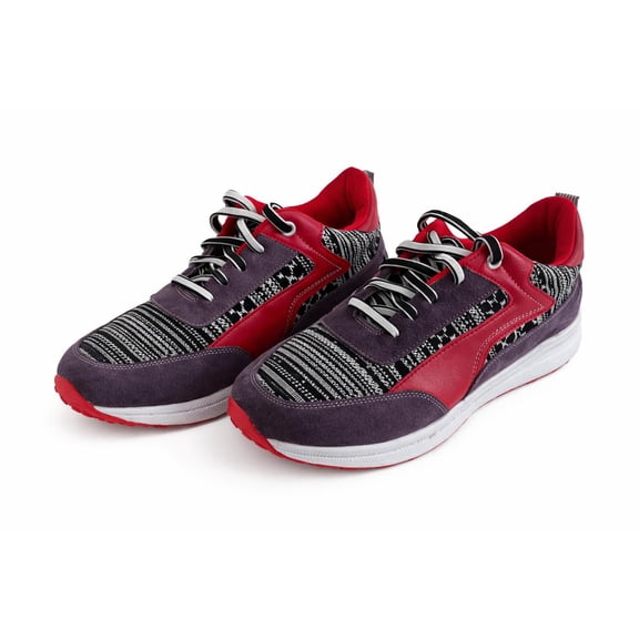 Men's Hemp Sneakers Custom Handcrafted By The Skilled Artisans In Nepal - Red Pattern