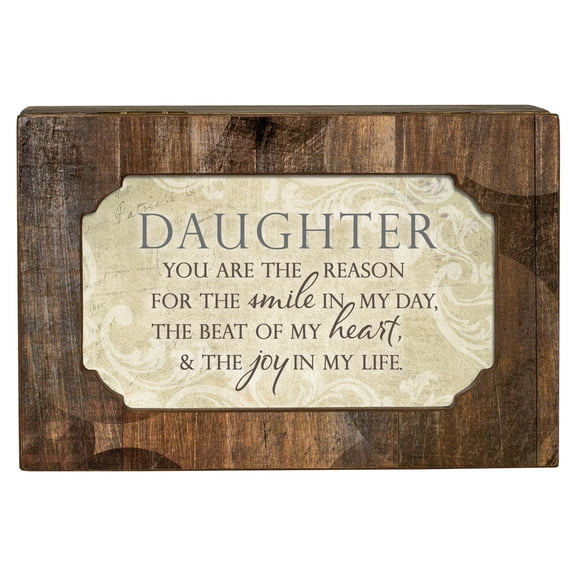 Cottage Garden Daughter Smile Joy Woodgrain Decoupage Petite Music Box Plays You are My Sunshine