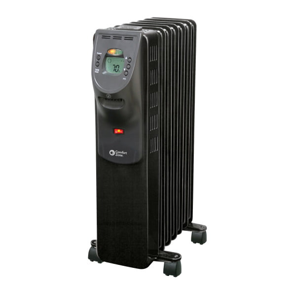 vastleggen Aan het leren Harnas Comfort Zone CZ9009 1500 Watt Oil-Filled Digital Radiator Heater with  Silent Operation, Black - Walmart.com