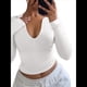 thumbnail image 1 of Top Corto de Larga con Cuello en V y Cremallera de un Cuarto para Mujer, Moda de Otoño 2025 L, 1 of 8