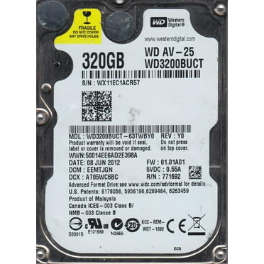WD3200BUCT-63TWBY0, DCM EEMTJGN, Western Digital 320GB SATA 2.5 Hard Drive