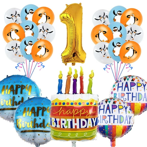 Madagascar Balloons Party Supplies 1st Big Number Decorations Decor Kit Birthday