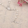 thumbnail image 4 of Collar de Rosario CatholicDivin09 VentDepot 3Pzas 39cm 1x1.5cm Cruz Cuentas 3mm Tipo Perlas Blanco, 4 of 4