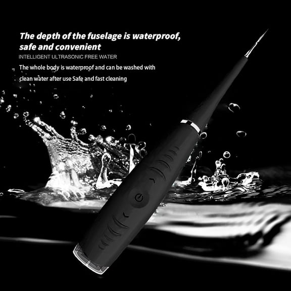 Electric Plaque Remover for Teeth with LED Light, 3-Mode Rechargeable Tartar Remover Dental Cleaning Kit with Replaceable Head, Black