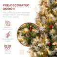 thumbnail image 3 of Best Choice Products 9ft Pre-Lit Pencil Christmas Tree, Pre-Decorated, Frosted w/ 1,298 Flocked Tips, 460 Lights, Base, 3 of 7