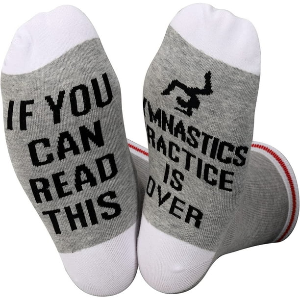 ZJXHPO Gymnast Gift If You Can Read This Gymnastics Practice Is Over Sock  Gymnastics Coach Sock Gift Gymnast Lover Gift 