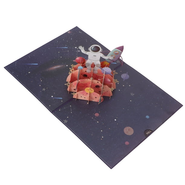 Tarjeta de cumpleaños emergente, tarjeta de cumpleaños 3D, tarjetas de cumpleaños de astronauta, tarjetas D, tarjetas de felicitación, rendimiento de alta gama