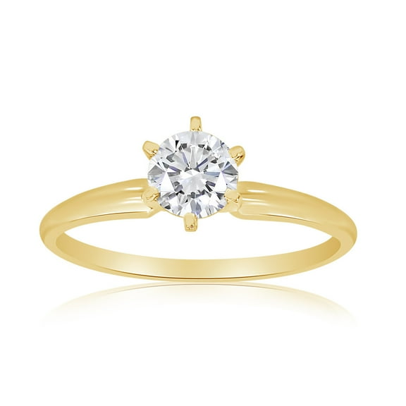 1/2ctw Diamond Solitaire Engagement Ring in 14k Yellow Gold